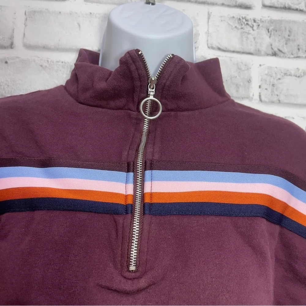 Wild Fable Crop Pullover 1/2 Zipper Sweatshirt Medium - Picture 4 of 10